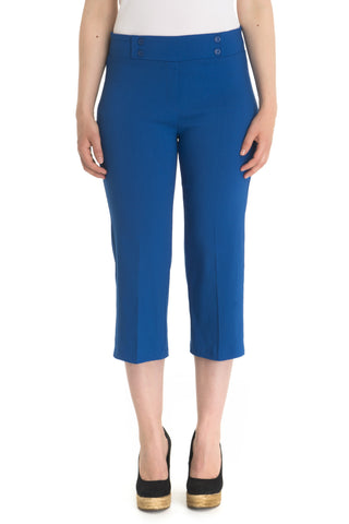 Zenalla "Comfort Fit" Capri With Button Detail