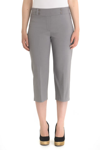 Zenalla "Comfort Fit" Capri With Button Detail