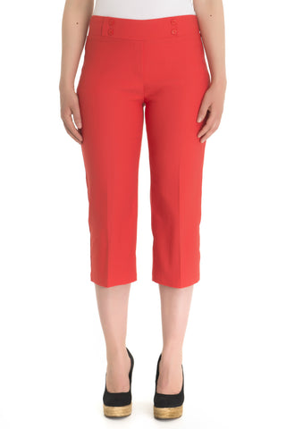 Zenalla "Comfort Fit" Capri With Button Detail