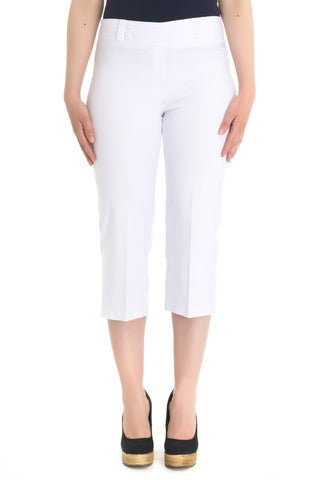 Zenalla "Comfort Fit" Capri With Button Detail